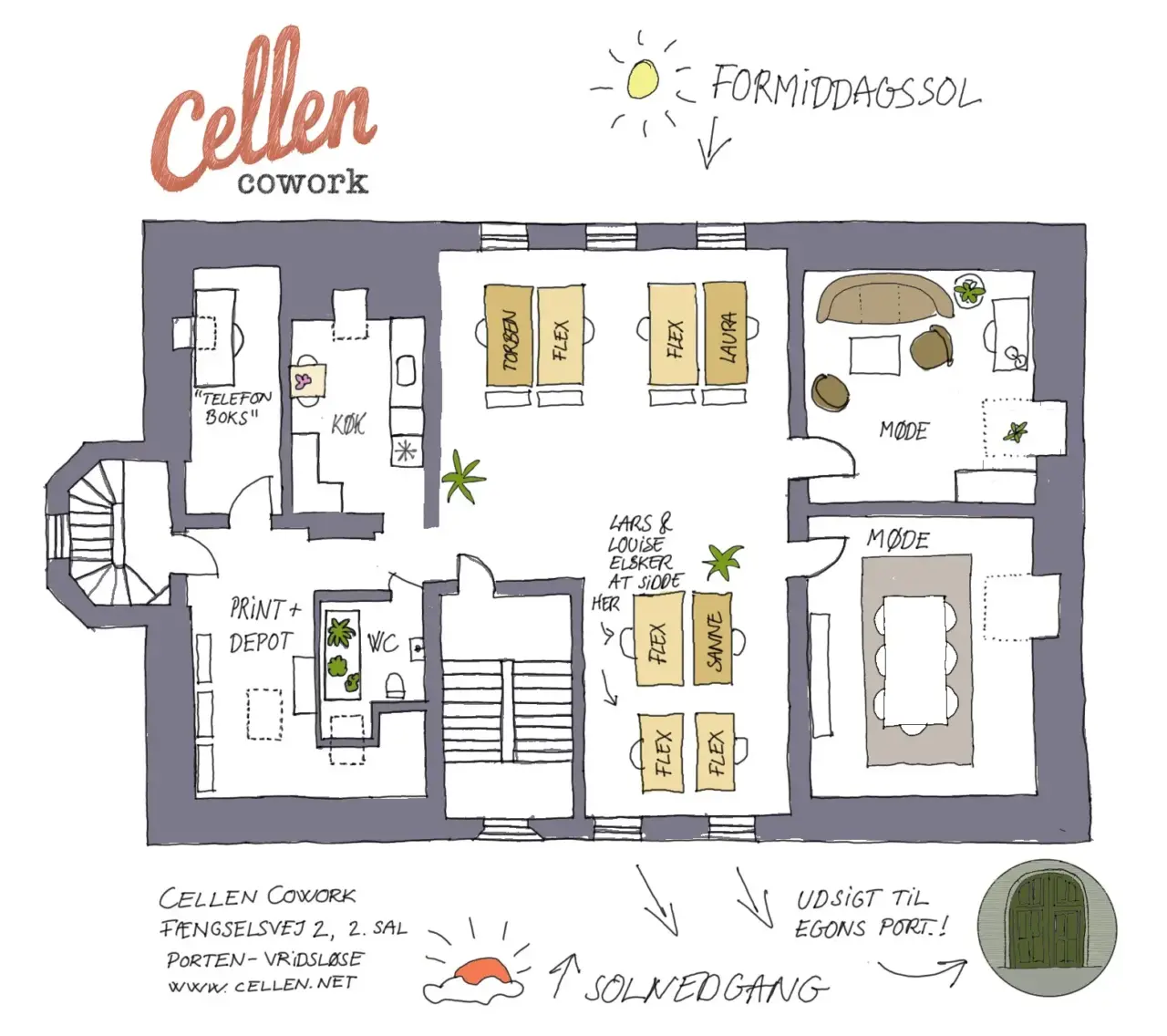Plantegning over Cellen